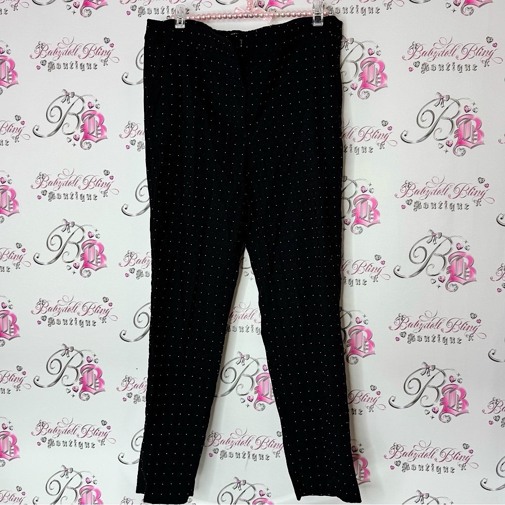 Zara pants polka dot black white stretchy bottoms dotted
